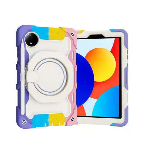 Rotating Stand Rugged Case For Xiaomi Redmi Pad SE 8.7 2024 Heavy Duty Cover For Redmi Pad SE 4G 8.7