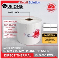 Thermal Barcode Label Sticker 40x20mm 40x20 mm/ 40 x 20 mm/ 4x2CM/