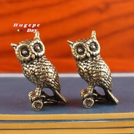 [hugepe-t] Vintage Brass Owl Statue Ornament Cute Aesthetic Small Desktop Decor for Home Office Livi