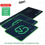 VEGGIEG mouse pad 25x30 40x45 30x70 3mm thick with stitched edges - FULL VAT, mouse pad, mouse pad