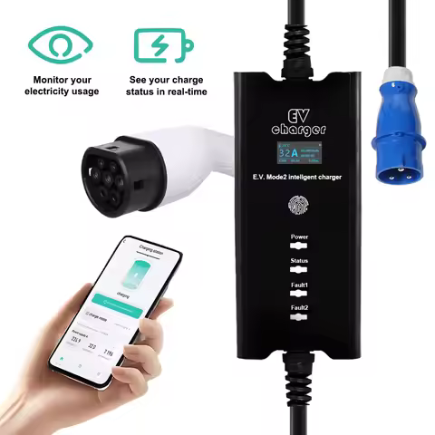 Level 2 Portable 7kW EV Charger – Type 2, 32A, Home & Travel Use, with APP Control