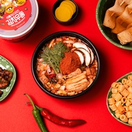 [Seoul Sisters] Korean Kimchi Seasoning Udon Noodles Soup &amp; Kimchi Seaweed Chips Set - Kimchi Cup Noodles Crispy Seaweed Snack Flakes Chips