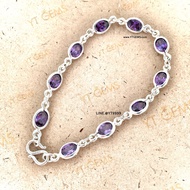 สร้อยข้อมืออเมทิสต์ สร้อยข้อมือเงินแท้ พลอยอเมทิสต์ (CZ) YTG-9041