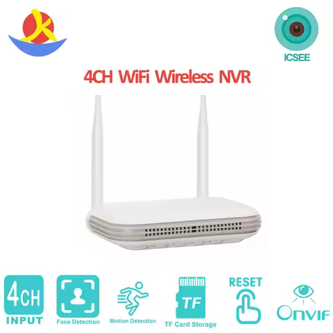 H.265 NVR 8Channel System iCsee Mini Wifi NVR Camera Human Detection XMeye P2P Remote Access Wireles