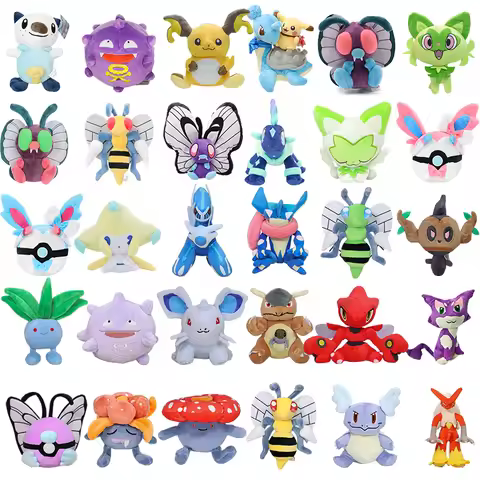 Pokemon Jirachi Phantump Purrloin Oddish Snom‌‌ Plush Toys Kawaii Sprigatito Butterfree Terapagos Bl
