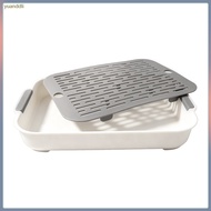 White PP Guinea Pig Litter Box with Raised Fence for Small Pets
