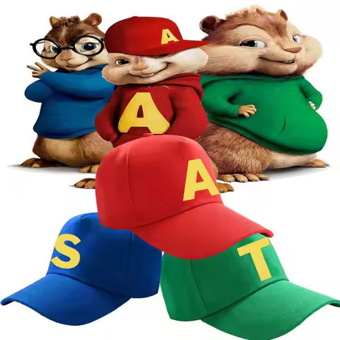 Funny Alvin and The Chipmunks Red Adjustable Baseball Cap Unisex S/P Movie Promo Nerd Geek Animation
