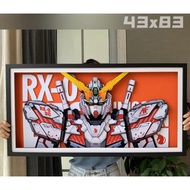 3D gundam unicorn frame paper art carving