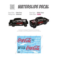 FS006 - COKE ZERO RED Hotwheels 1:64 diecast custom white toner waterslide decals