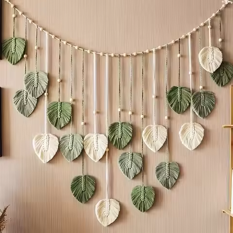 Modern Macrame Wall Art Tapestry, Bohemian Wall Decoration, Home Decoration, Macrame Feather Wall Ha