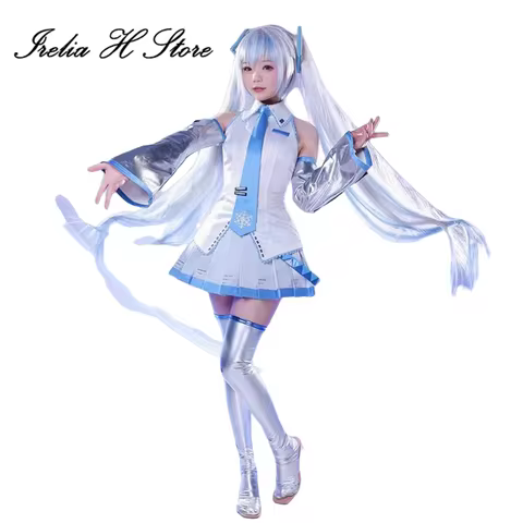 {in stock}Irelia H Store mi&ku Cosplay Costume snow mi&ku uniform jk dress female shirt skirt