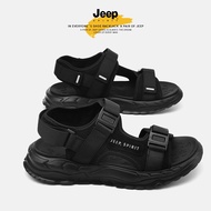 JEEP SPIRIT吉普品牌户外透气沙滩鞋男休闲凉鞋涉水防滑耐磨徒步鞋子 黑色[官方正品]户外风 42