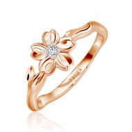 PRIMA แหวนเพชรรูปดอกไม้ ( ซากุระ ) ตัวเรือน 9K สี Rose Gold รหัสสินค้า 991R4744-01