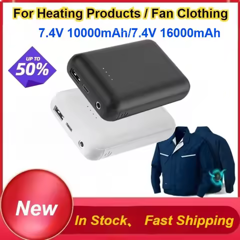 16000mAh Power Bank 7.4V 3A DC Output for Heating Clothing Air Conditioning Clothin 10000mAh DC+USB 