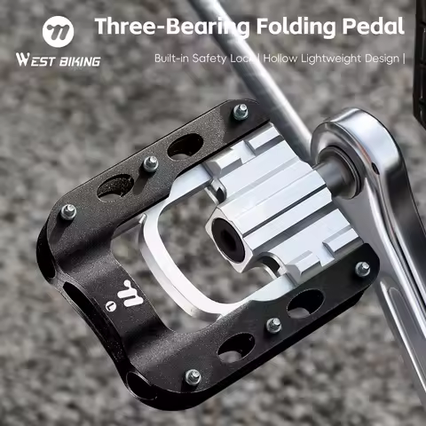 WEST BIKING Bicycle Folding Pedal 3 Bearings Pedal Road Mountain Folding Bike Aluminum Alloy Pedal B