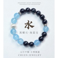 Five elements balance aquamarine crystal bracelet | five elements balance aquamarine crystal bracele