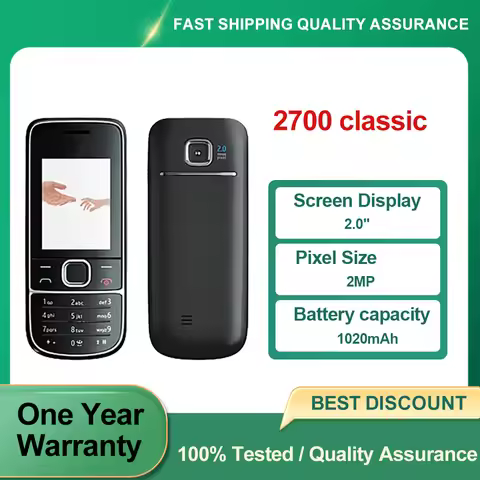 Refurbished Unlocked 2700 classic 2700C Original Loudspeaker Bluetooth 2MP 2.0" inches Phone 2G Good