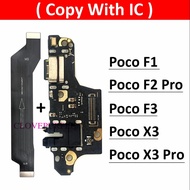 1ชิ้นใหม่พอร์ตชาร์จ USB แท่นชาร์จบอร์ดเชื่อมต่อสำหรับ Xiaomi Poco F2 Pro F1 F3 X3 Pro เมนบอร์ดเชื่อมต่อสายเคเบิลแบบยืดหยุ่น