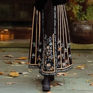 Skirt Chinese Style Chinese Style Skirt Improved Printed Horse Face Skirt Skirt Travel Long Skirt A-