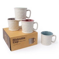 multiple CHOICE by topchoice - 意式典雅浮雕陶瓷特濃咖啡杯套裝 (1套4色) - 4件裝 (送禮自用)