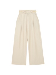 Kloset Design Pleated Wide Pants With Chain Belt (RS24-P006) กางเกงพลีทขากว้างพร้อมเข็มขัดโซ่