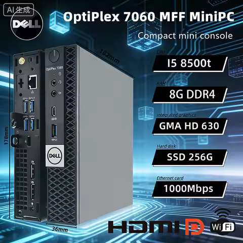 OptiPlex 7060 MFF Mini pc Barebone CPU I5 8500T memory DDR4 4G SATA SSD 256G Kit For Game or office