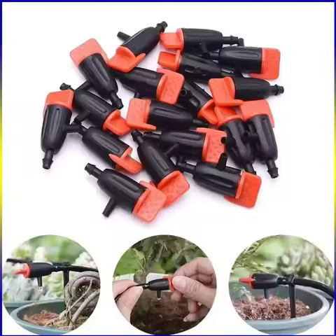 4/7mm LDPE Drip Tubing Kit PP Adjustable Red Cap Dripper + Y Shape Ground Stake DIY Garden Micro Irr
