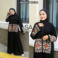 TWINS COUPLE MOM N KIDS READY JUMBO NEWW HIGH QUALITY BLACK ABAYA BY SABELLA EMBROIDERED ABAYA MOROC