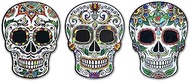 Elektroplate Day of The Dead Colorful Skull Reflective Decal Stickers (2.6” x 3.4”) | Premium Glossy