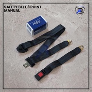 BEST SAFETY BELT 3-POINT MANUAL BLACK HIGH QUALITY UNIVERSAL CAR SAFETY BELT/