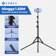 Inbex 185cm Professional Mobile Tripod Bluetooth Mobile Phone Holder 3-foot Tripod Multifunction Tripod Anti-Corrosion And Rustproof Shockproof Upright Stage Portable Shooting Pole Mobile Shooting Pole Mobile Shooting Pole
