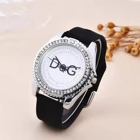 Luxury Ladies DQG Brand Watch Fashion Women's Diamond Set Simple Quartz Watches Casual Silicone Dres