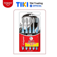 Bộ 5 Bàn chải Colgate Slimsoft Between Charcoal lông chải mềm mảnh xen sợi phủ than hoạt ti