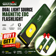 WARSUN T7 Pro Buy 1 Get 1 Free EDC Flashlight USB-C Rechargeable Mini LED Torch Magnetic Light WARSU