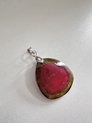 收藏級絕礦濃色西瓜碧璽吊墜 Collector’s Grade Watermelon Tourmaline Slice Pendant with 18KGP Bail