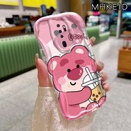 MHKEID Casing Hp OPPO A5 2020 A9 2020 A11 A11x Case Pola Beruang Lucu transparan Silikon Softcase Casing HP Perbatasan gelombang Cases Kesing