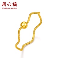 ZHOU LIU FU 周六福 แหวนทองคำ 99% แหวนสตรี AW015680