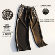 66666 (s) Bants Leopard Bants Black Gray -( 5 - 12 YEARS ) Reflective Leopard Baggy Pants - - (m) -0