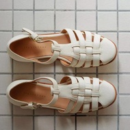 復古文青 羅馬編織涼鞋 白色/巧克力色/黑色