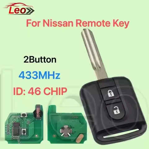 Leo For nissan qashqai j10 note e11 navara d40 frontier juke micra Car Remote Key 2BUtton 433MHz ID: