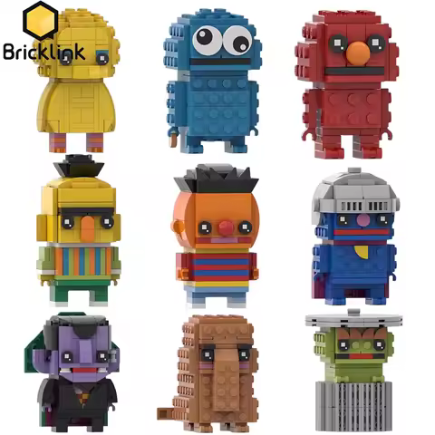 Bricklink Sesame Anime Puppet Show Figures Big Birds Elmos Ernies Berts Bricks Headz Sets Building B