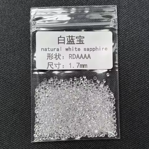 Meisidian Wholesale Natural White Sapphire 3A Quality Brilliant Cut 1mm 1.5mm 2mm 3mm Original White