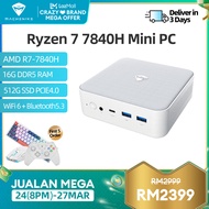 [Delivery in 72 Hours]Machenike Mini PC II AMD Ryzen7 7840H 16G DDR5 RAM 512G SSD PCIE4.0 WiFi6 2023 new mini computer desktop