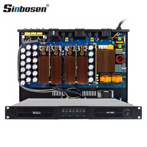 K4-1000 Sinbosen 4 Channel 4x1000W 8Ohm PRO Audio Power Amplifier Digital Amp Metal