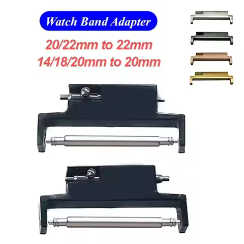 2pcs Watchband Connectors 22mm To 22mm 20mm To 22mm 14/18/20mm To 20mm Quick Release Pins Adapter Wa