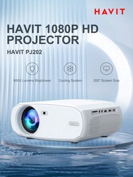 Havit Pj202 1080p高清投影機,15000流明家庭劇院視頻投影機,200吋屏幕,兼容hdmi/usb/vga/av/智能手機/電視盒子/筆記本電腦