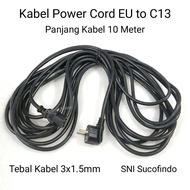 POWER Cord PC CPU Computer 10 meters Schuko CEE7 EU to C13 10M 16A SNI 3x1.5mm ThickSucofindo