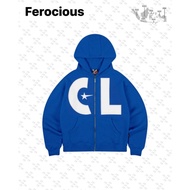 CDL CALLE DE LARACHE DOUBLE ZIPPER BOXY HOODIE SWEATER JACKET UNISEXbiru