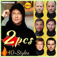 2Pcs 3D Printed Funny Celebrity Elastic Mask Balaclava UV Protection Sunscreen Ronaldo Messi Mr. Bea