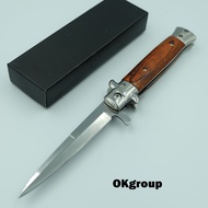 OKgroup NB003-BLACK and BROWN... Folding knife Italian stiletto knife มีดพับพกพา มีดพกพา มีดเดินป่า 